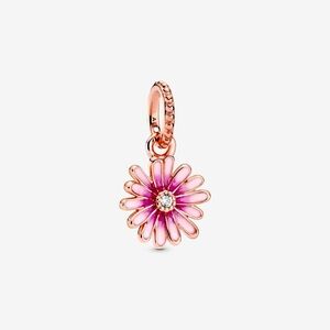 Pandora Pink Daisy Dangle Flower Charm.